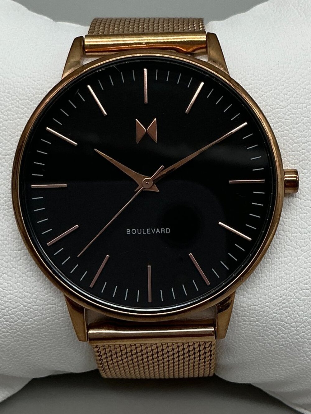 MVMT Boulevard Santa Monica Womens Watch 38mm Rose Gold Tone Mesh Band